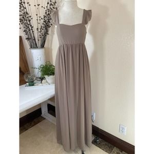 Show Me Your Mumu Dune Chiffon June Maxi Dress Size Small, Lined Altered